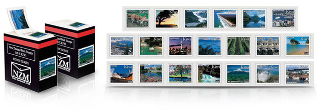 NZ Mail Kiwi Stamps 100 roll box